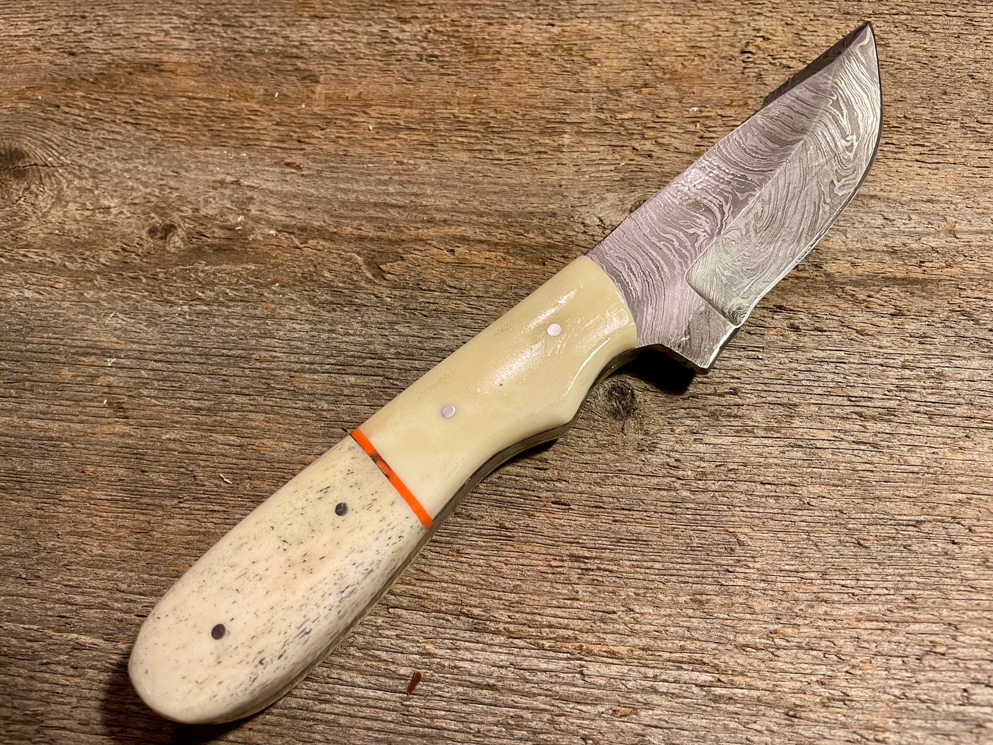Bone Handle Damascus Steel Hunting Knife
