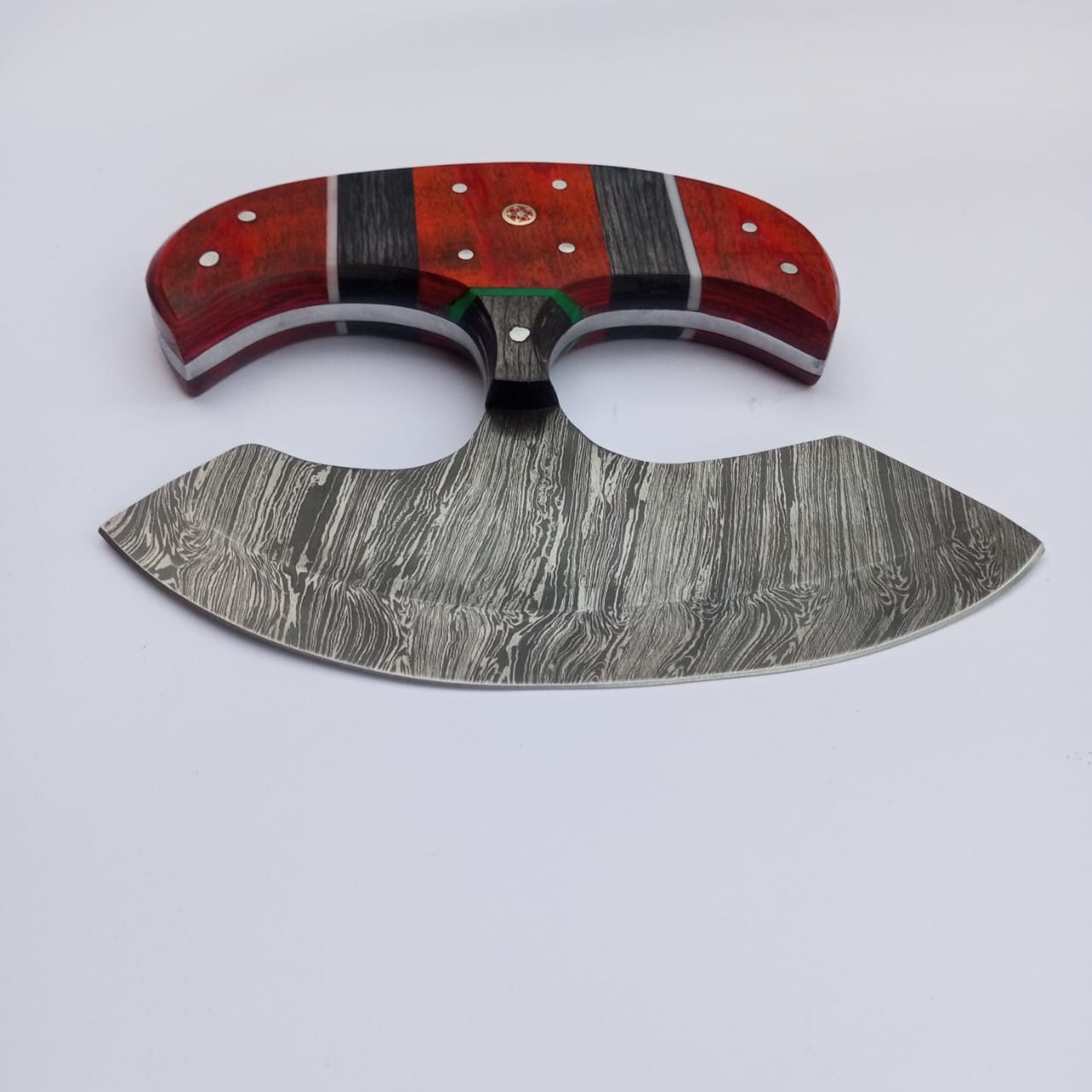 Ulu Style Damascus Steel Chopping Knife