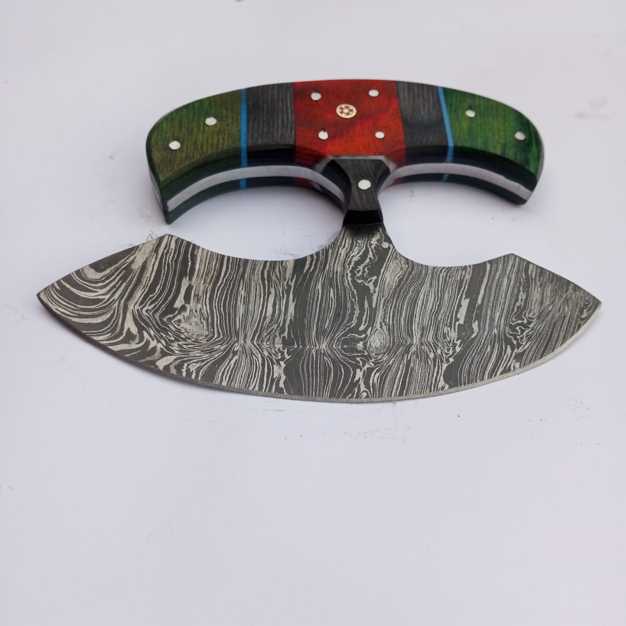 Ulu Style Damascus Steel Chopping Knife