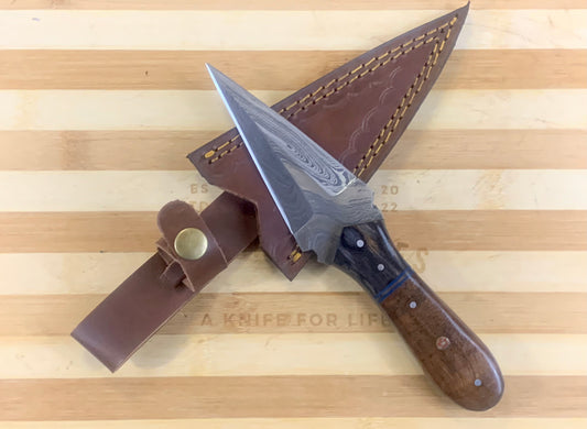 Damascus Steel Dagger Brown and Black