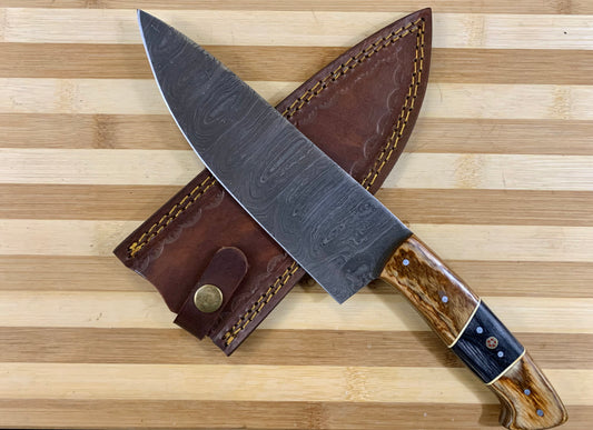 Damascus Steel 13” Chef Knife Dual Brown