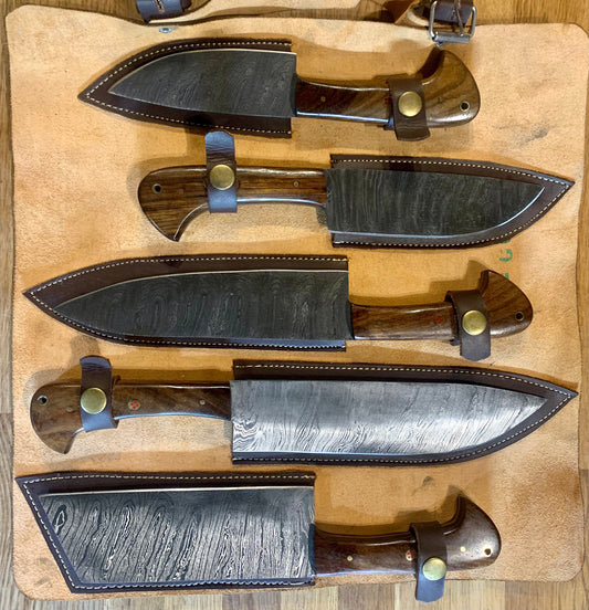 Damascus Steel Chef Kitchen Knife Set - 5 Piece