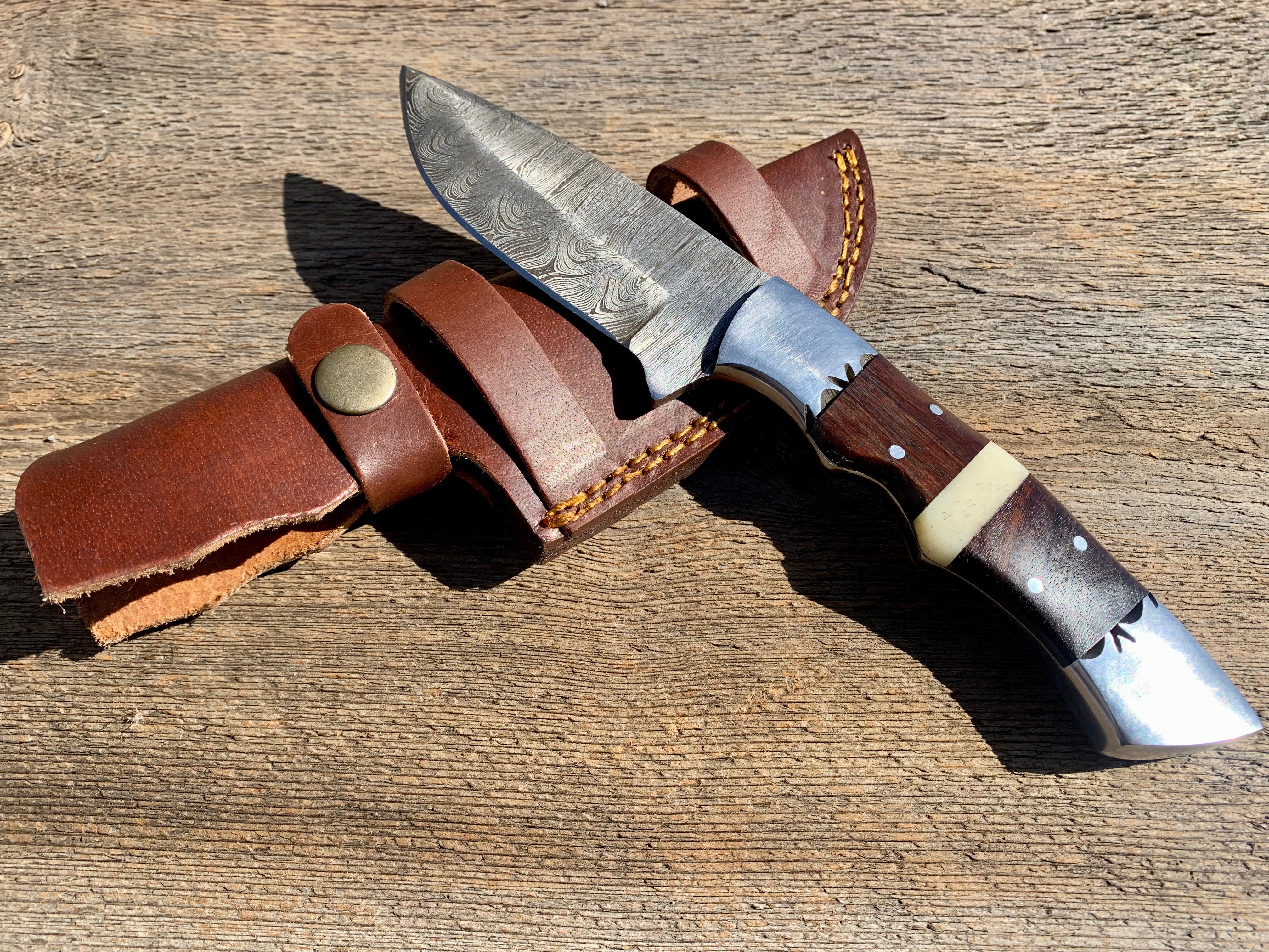 Stainless Handle Damascus Steel Hunting Knife – Camcar Blades
