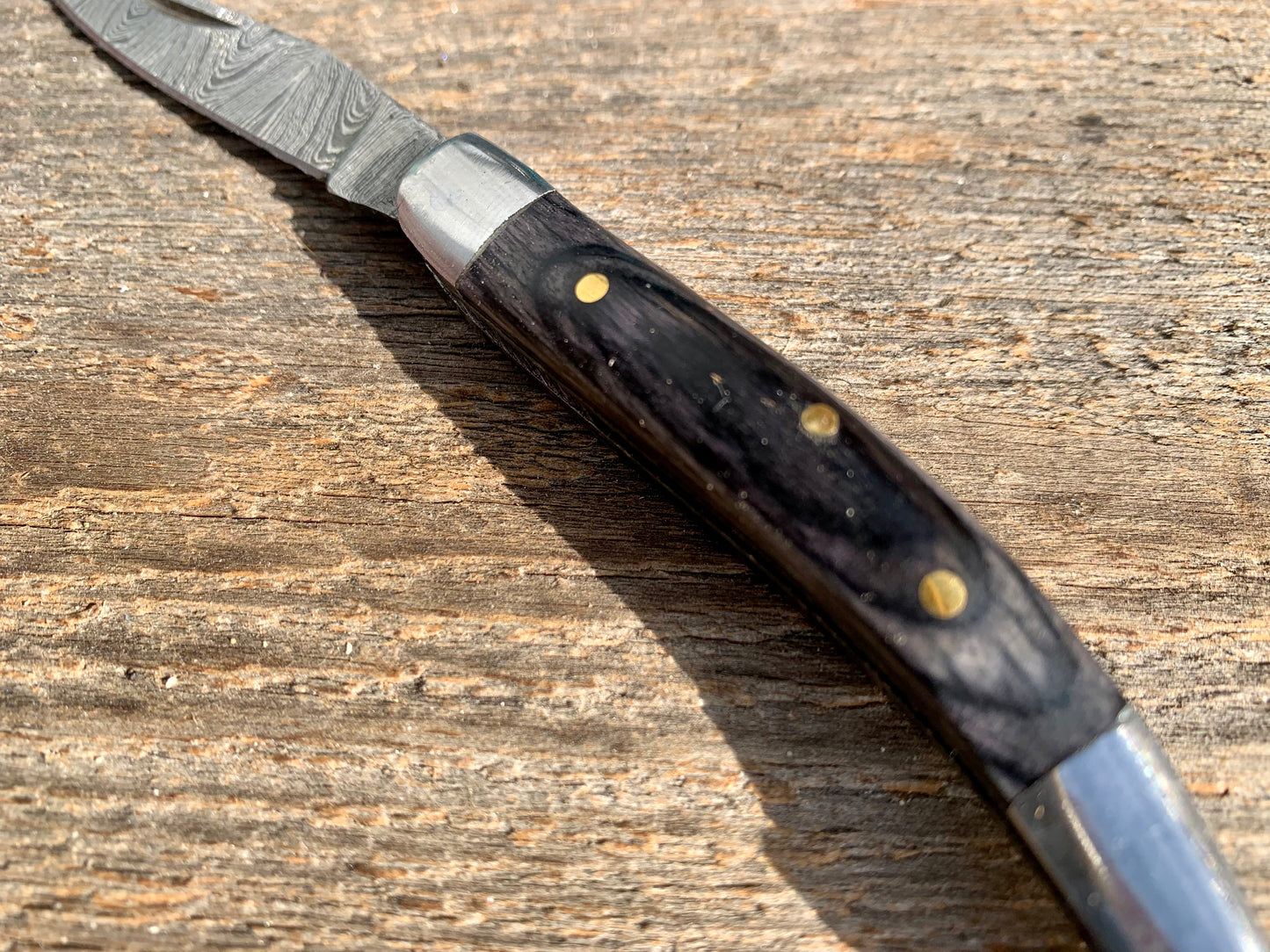Damascus Steel Keychain Folder Knife